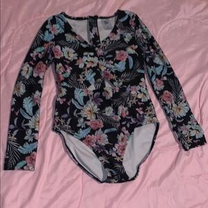 Floral Long Sleeve Kids One Piece